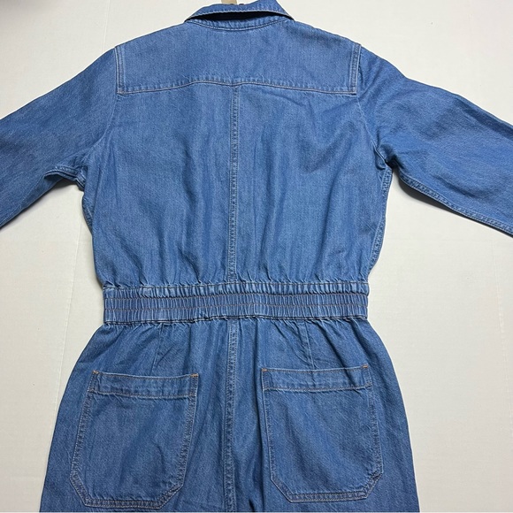 NWT J. Crew women's cinched waist jumpsuit in blue - Picture 7 of 9
